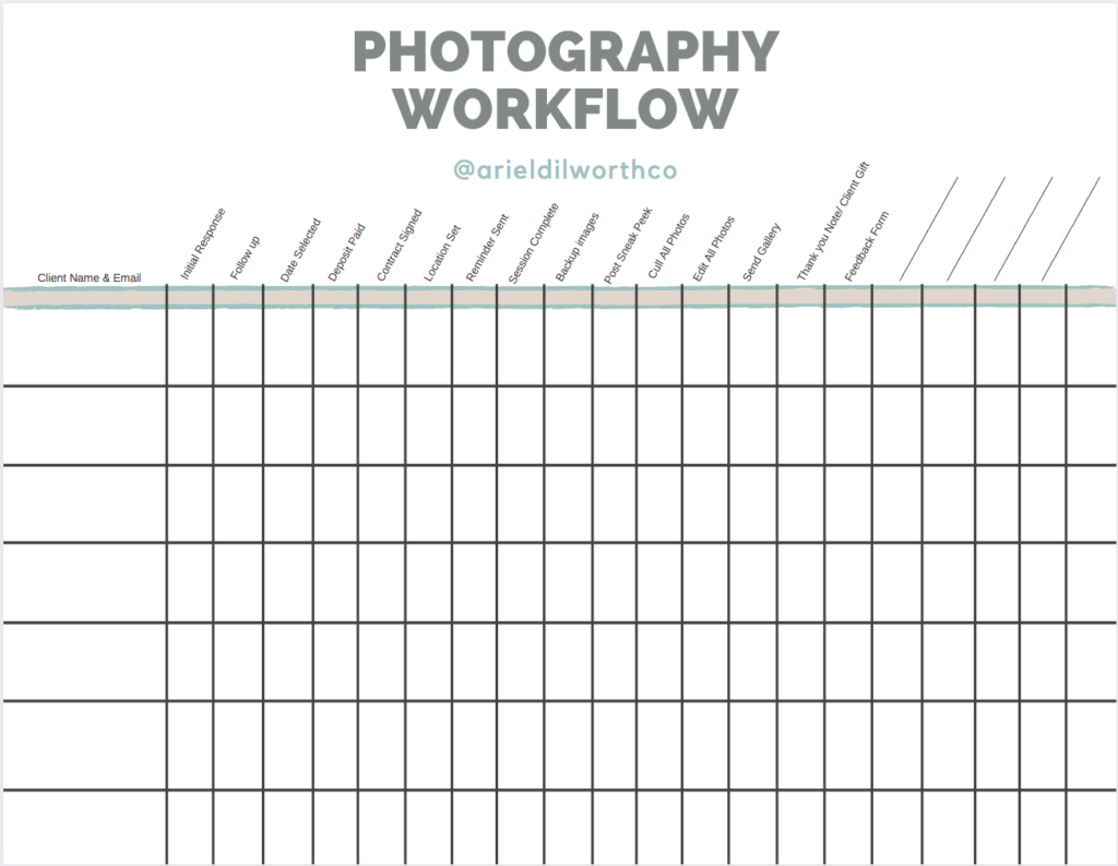 Busy Season Tips for Photographers | Ariel Dilworth Photography Workflow